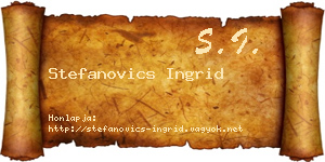 Stefanovics Ingrid névjegykártya